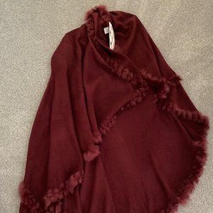 Dramatic vest/cape/poncho in maroon.  One size fits all.  Multi-functional